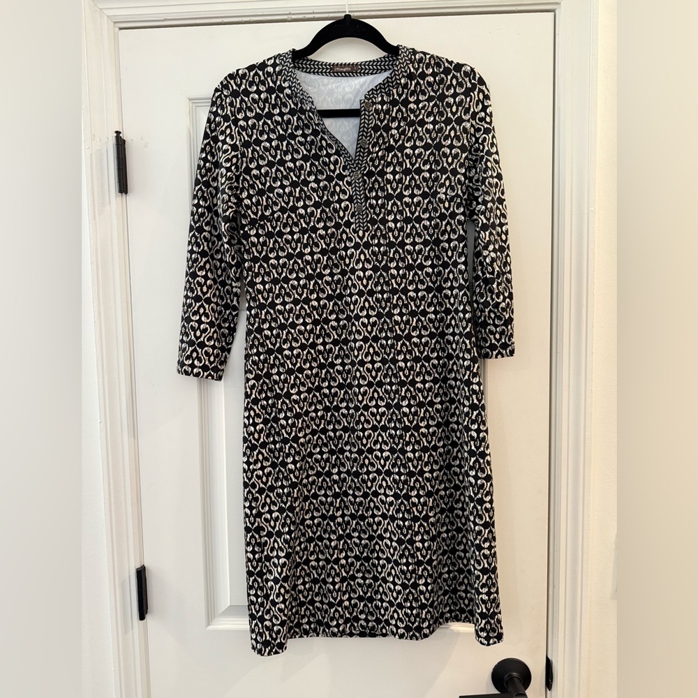 J. McLaughlin Biscayne Catalina Cloth Women's Dress Size Small Black Cream
